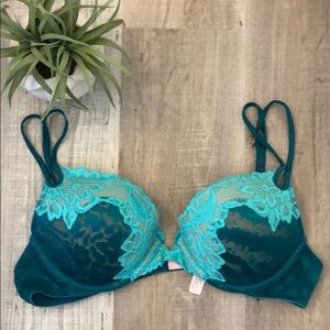 Victoria Secret lace/animal/floral padded bra.